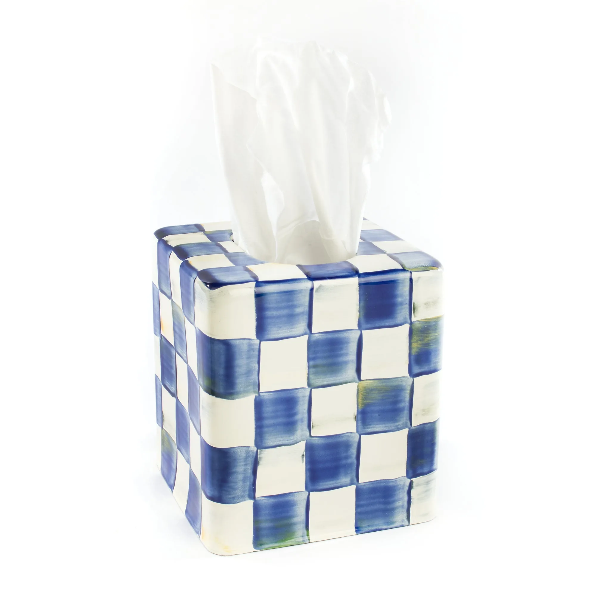 Royal Check Enamel Boutique Tissue Box Cover by MacKenzie-Childs