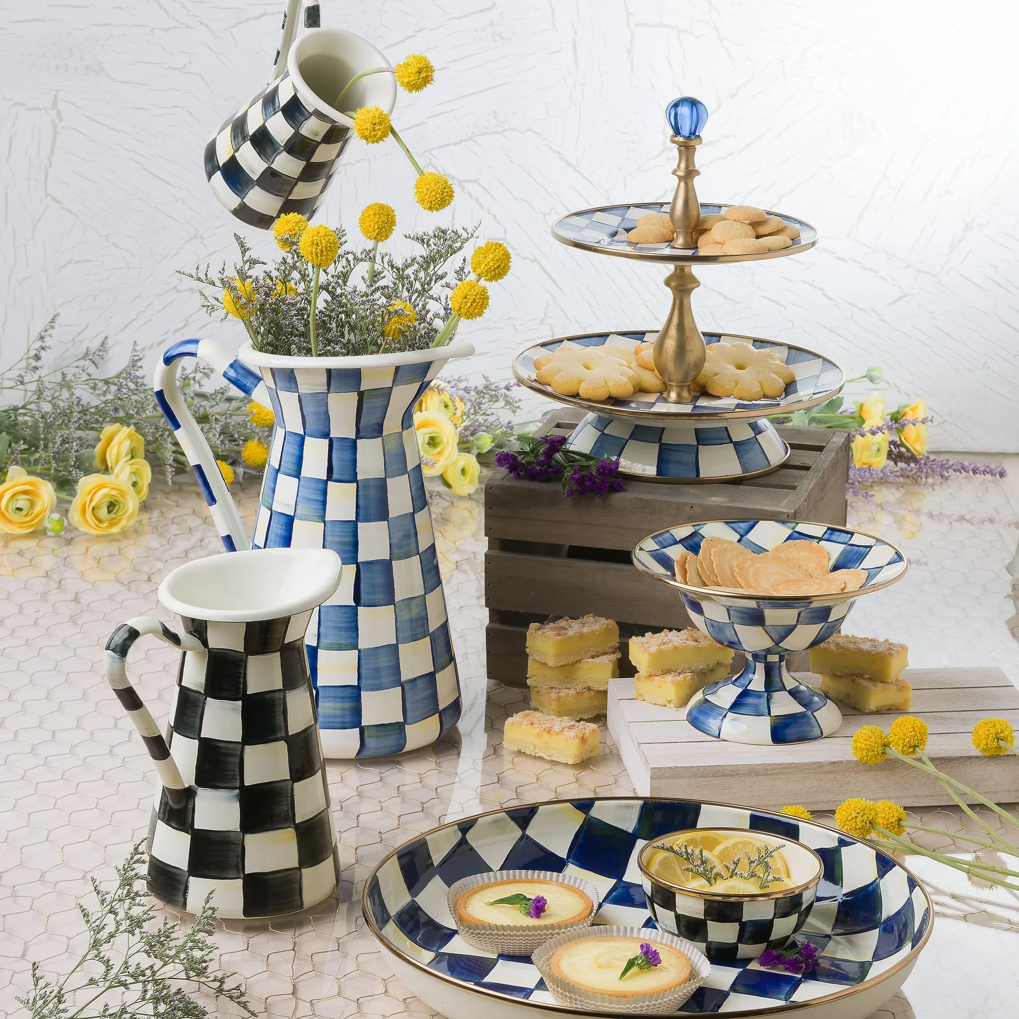 Royal Check Enamel Abundant Bowl by MacKenzie-Childs