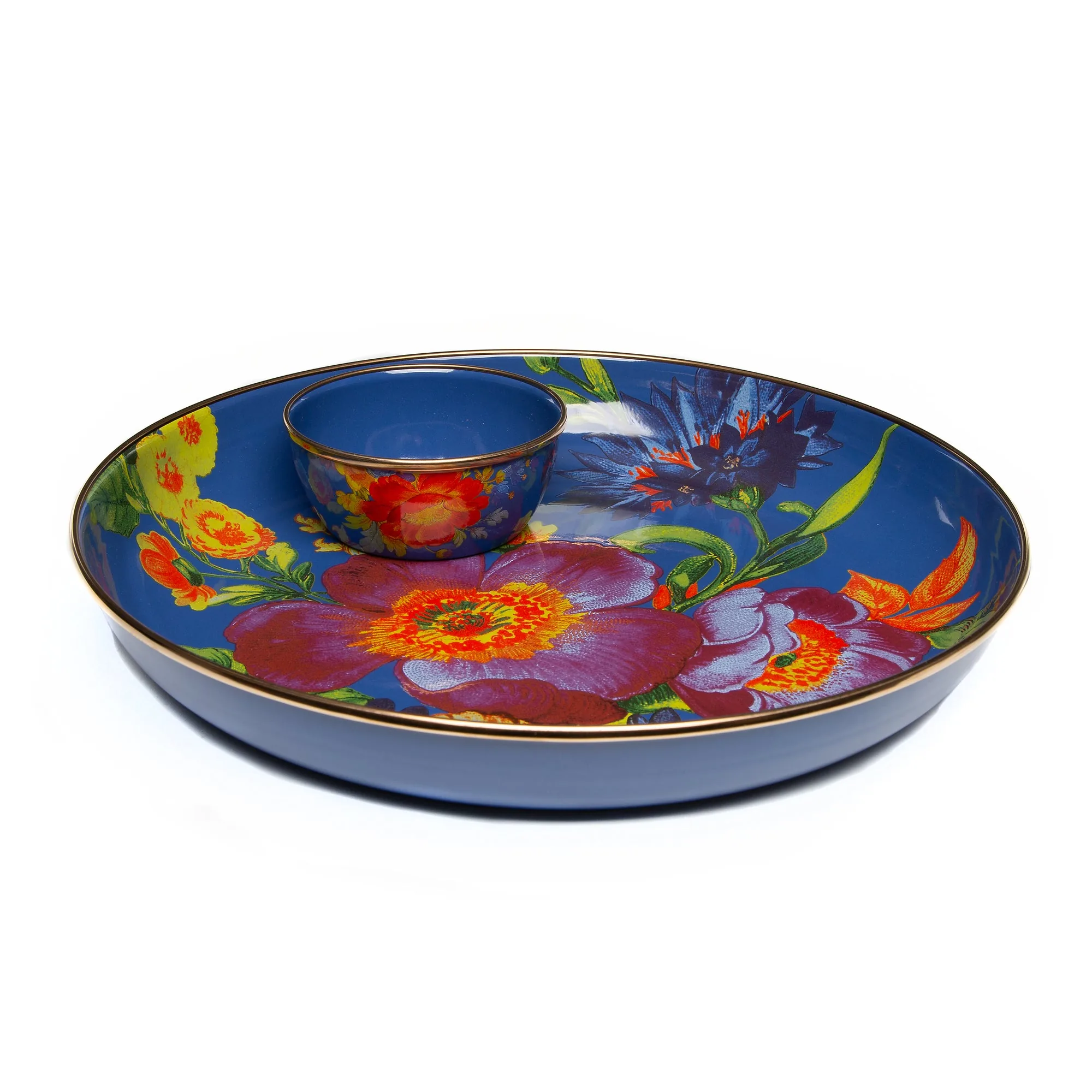 Flower Market Abundant Bowl - Lapis by MacKenzie-Childs