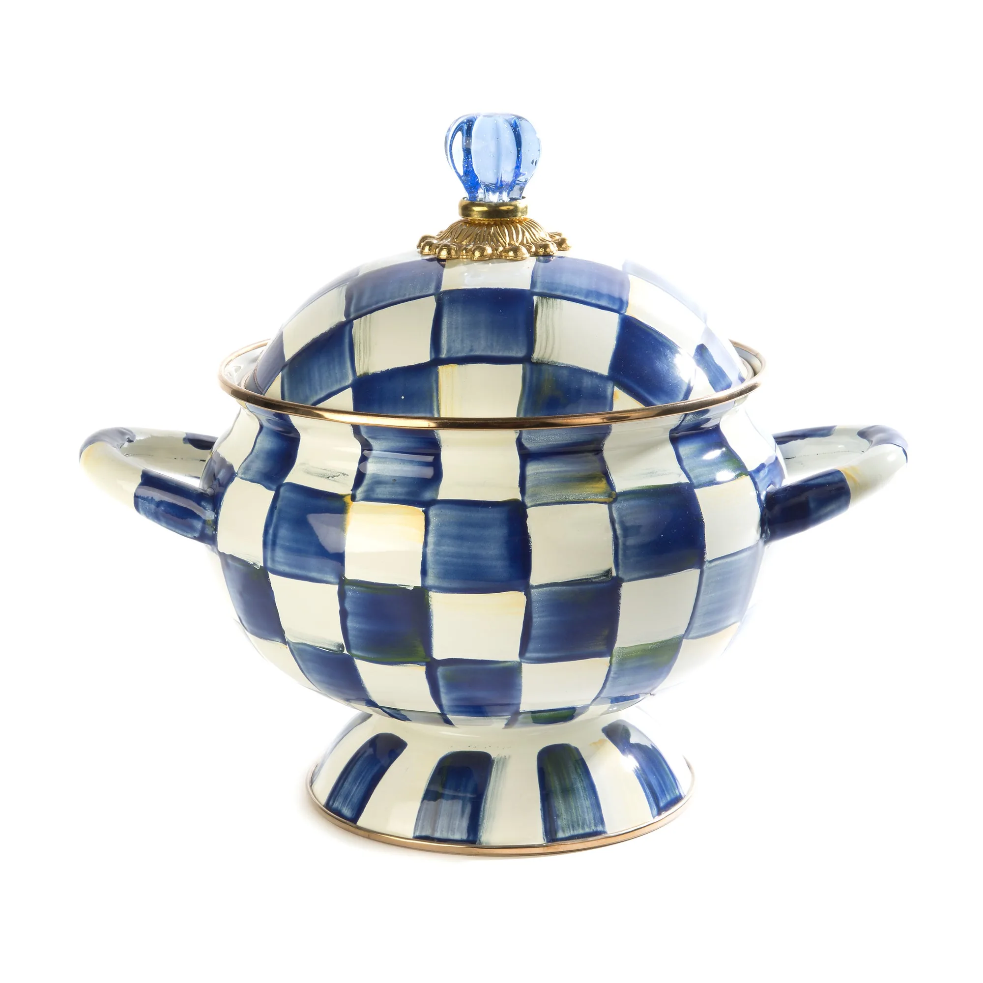 Royal Check Enamel Tureen by MacKenzie-Childs